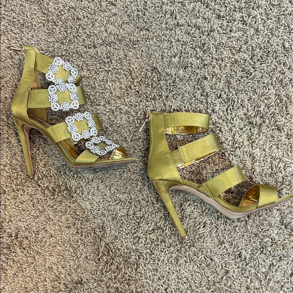 Cape Robbin Olive Green Embellished Heels in Size 7.5